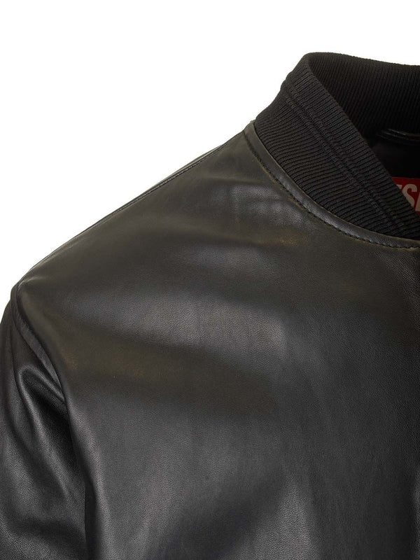BLACK LEATHER BOMBER JACKET Bomber - Image 4