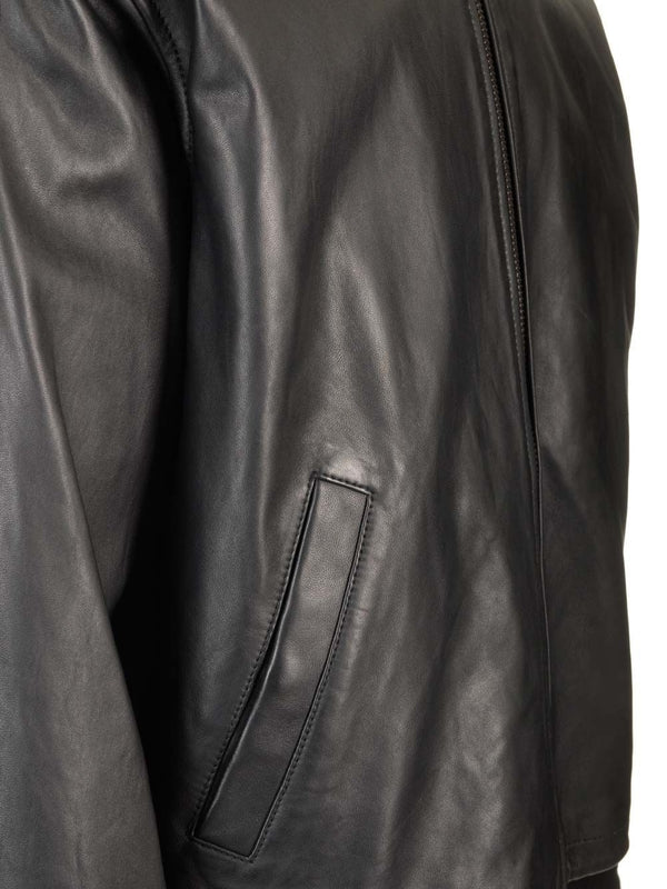 BLACK LEATHER BOMBER JACKET Bomber - Image 7