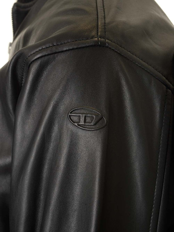 BLACK LEATHER BOMBER JACKET Bomber - Image 8