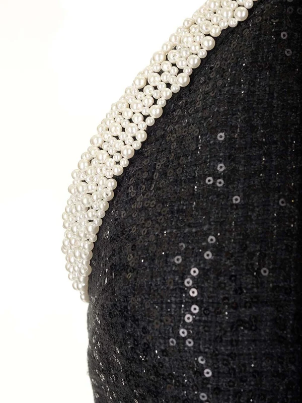Sequin Embellished Bouclé Mini Dress - Image 4