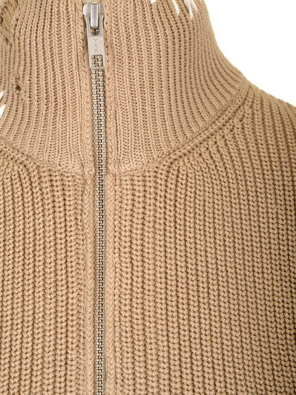 Distressed Zip-up Knit Cardigan - Image 5
