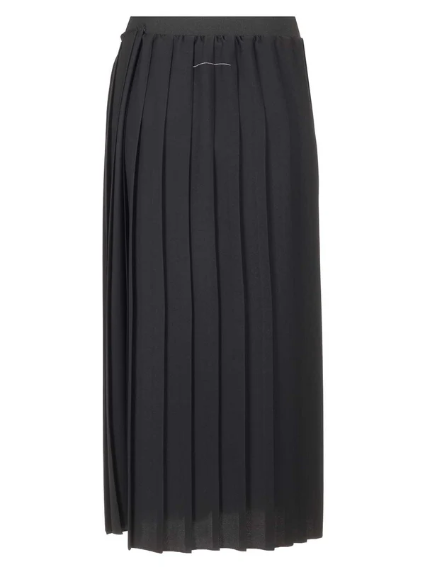 HIGH WAIST PLEATED MIDI SKIRT WITH CENTRAL FROTN RUFFLE Skirts - Image 2