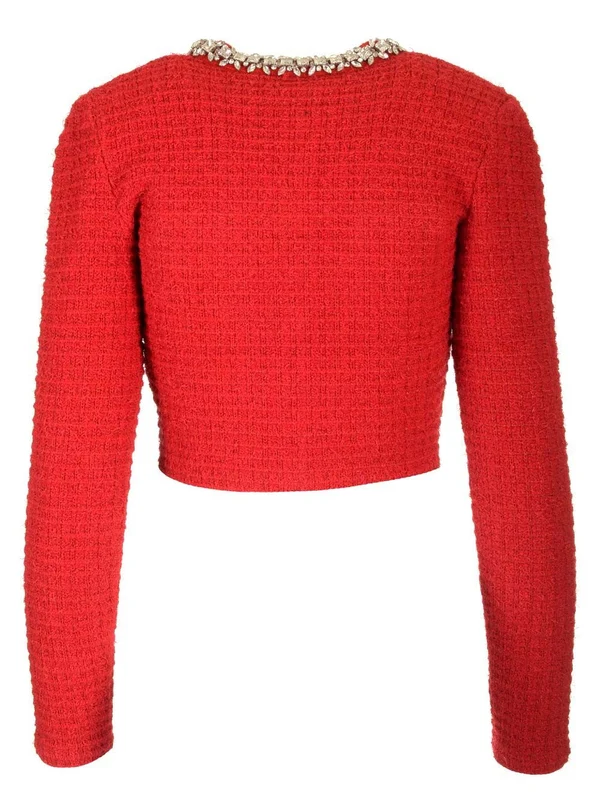 Waffle Knit Cropped Cardigan - Image 2