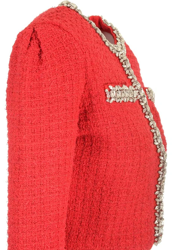 Waffle Knit Cropped Cardigan - Image 3