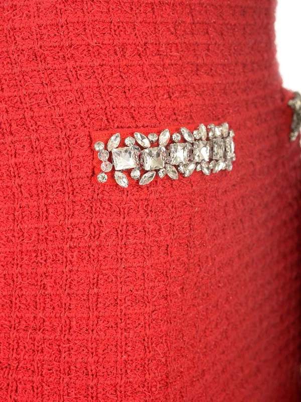 Crystal Embellished Waffle Knit Skirt - Image 4