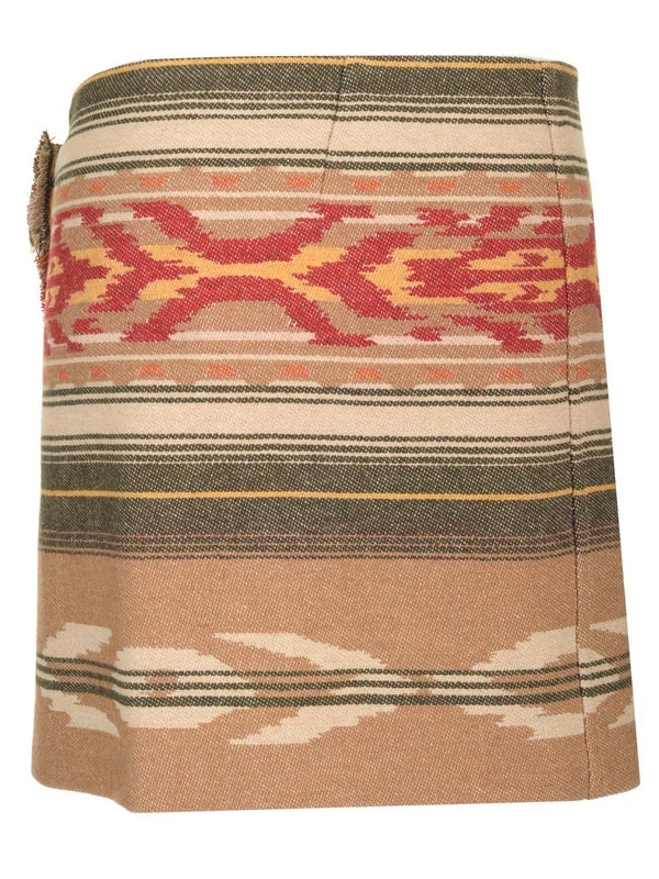Jacquard Pattern Wrap Skirt - Image 2