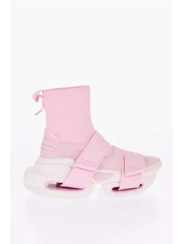 Balmain Pink High Top Sneakers - Image 3