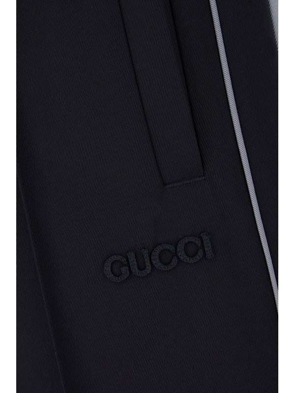 Logo Patch Wool Blend Bending Pants - Image 3