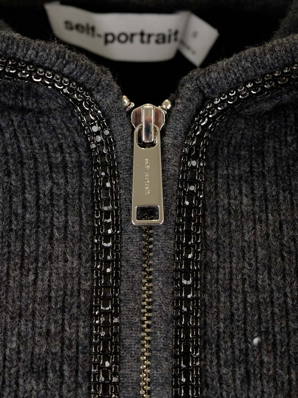 Cropped Wool Cashmere Hoodie Sweater - Image 4