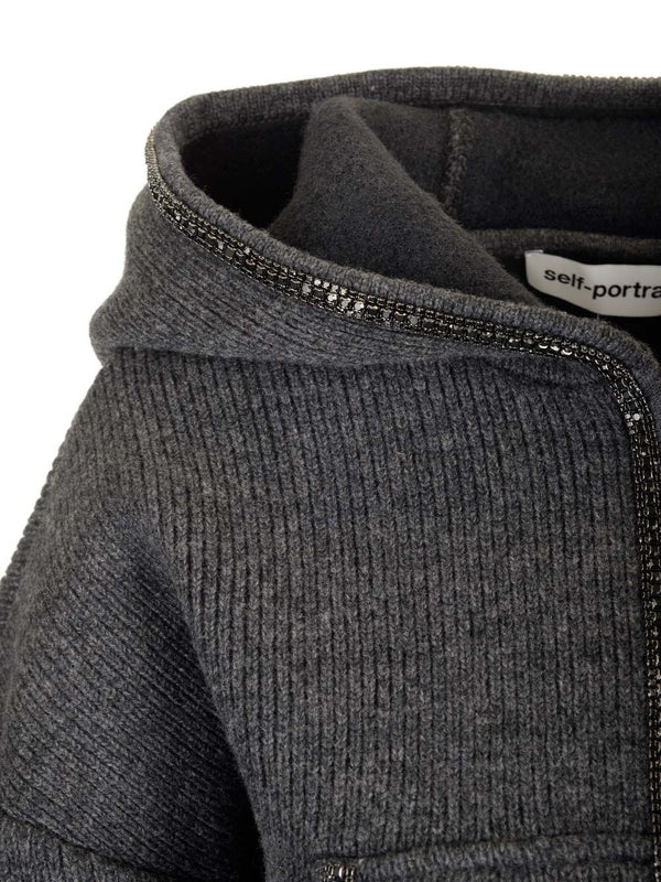 Cropped Wool Cashmere Hoodie Sweater - Image 5