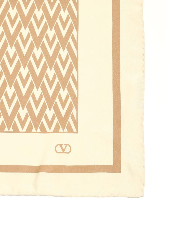 V Printed Silk Scarf - Image 2