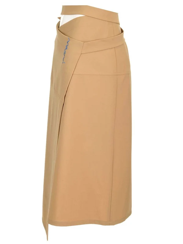 Wrap Wool Blend Skirt - Image 3