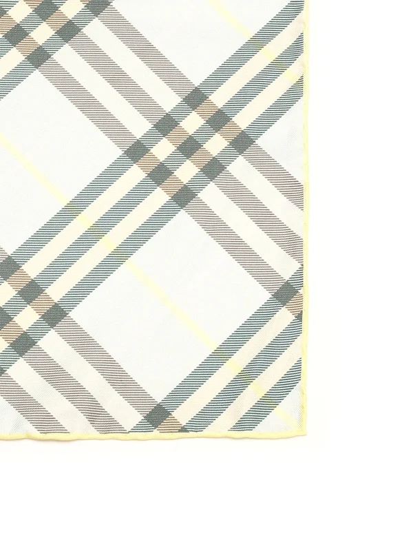Check Pattern Silk Twill Scarf - Image 2