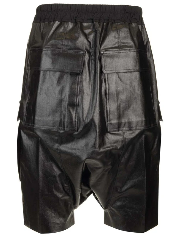 Coated Denim Cargo Shorts - Image 2