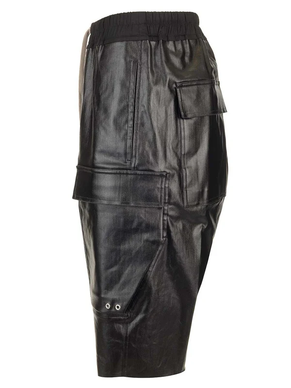 Coated Denim Cargo Shorts - Image 3