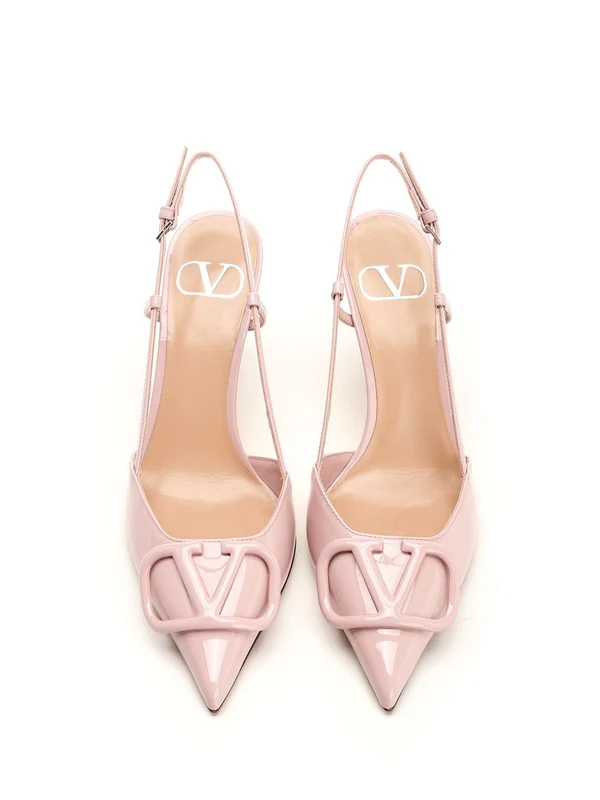 V Logo Signature Leather Slingback - Image 5