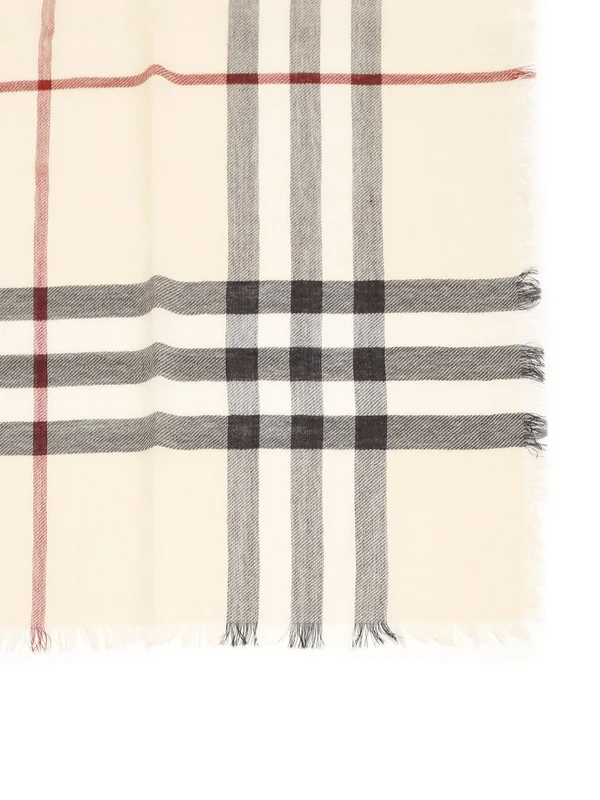 Check Pattern Wool Scarf - Image 2