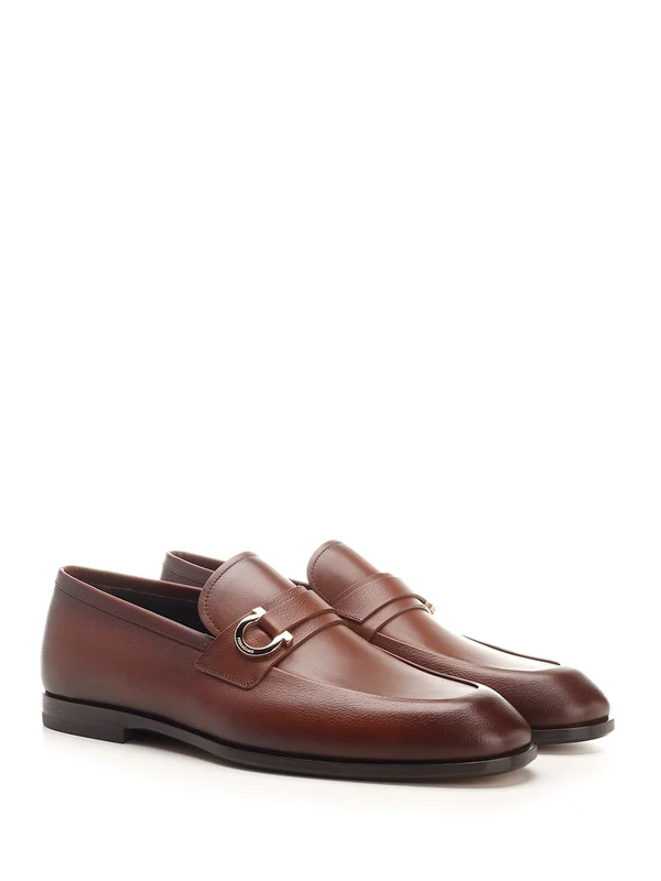 Gancini Embellished Leather Loafers - Image 2