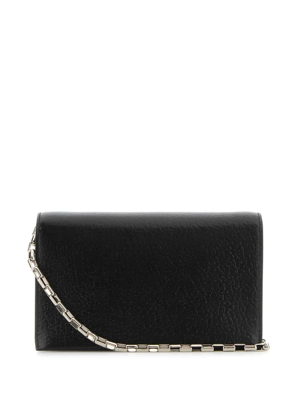 Engraved Logo Leather Chain Crossbody Bag - Image 3