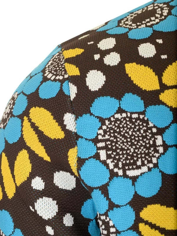 Adidas Flower Pattern Knit Polo Shirt - Image 4