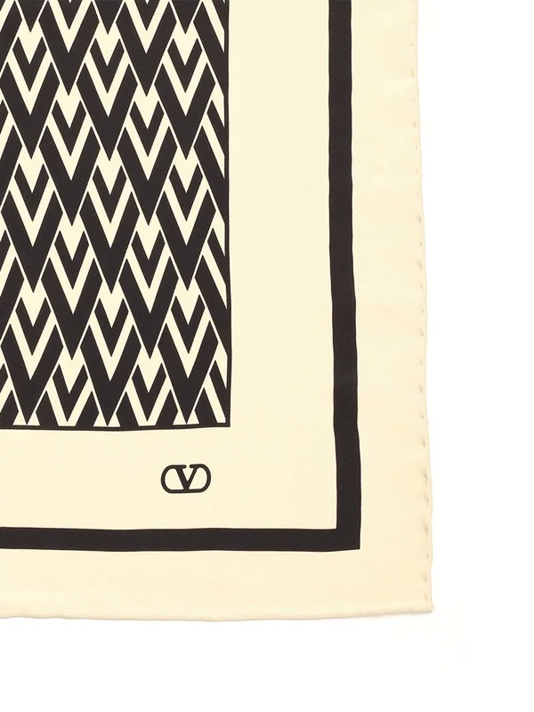 Toute La V Printed Silk Scarf - Image 2