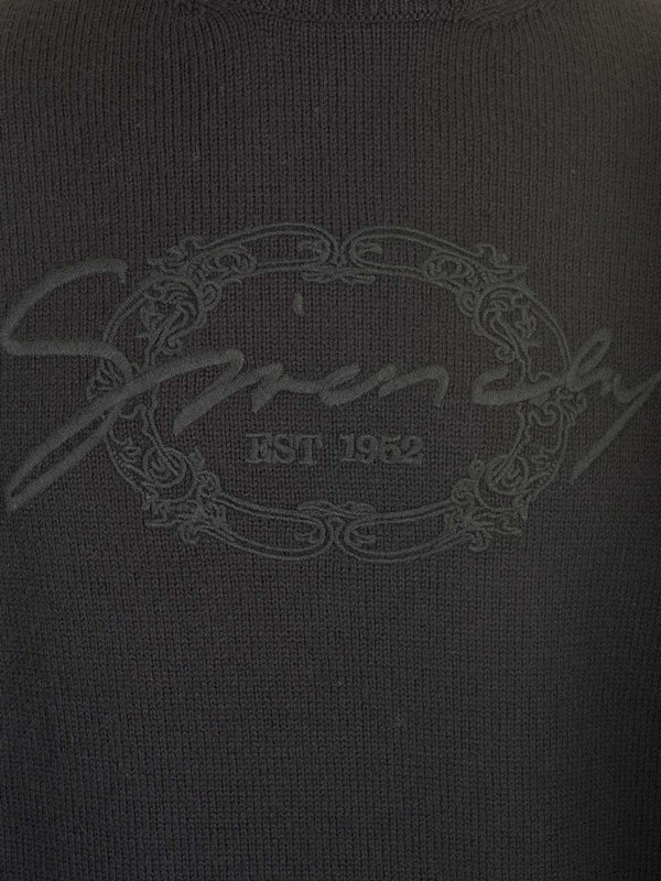 Embroidered Logo Crewneck Cotton Sweater - Image 3