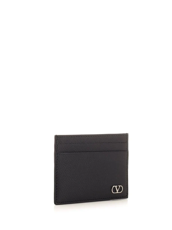 V Logo Signature Leather Card Wallet - Image 2