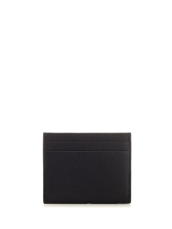V Logo Signature Leather Card Wallet - Image 3