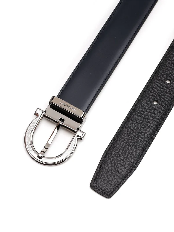 Reversible Gancini Buckle Leather Belt - Image 2