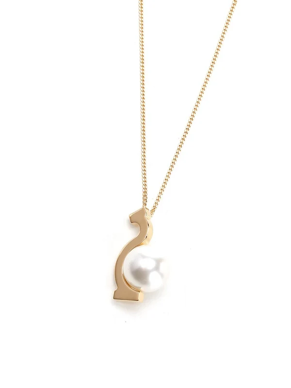 Pearl Embellished Long Necklace - Image 2