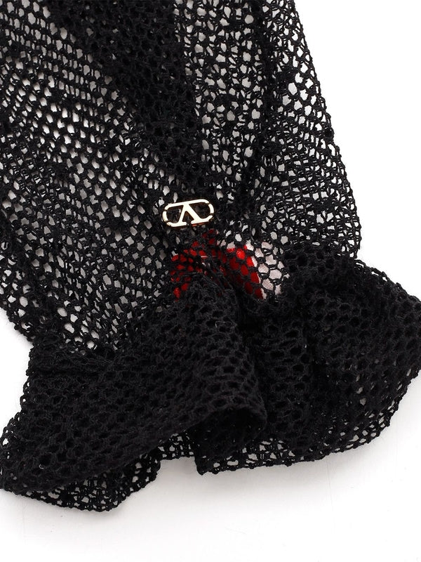 V Logo Signature Tulle Gloves - Image 2