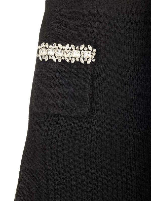Crystal Embellished Knit Mini Skirt - Image 4