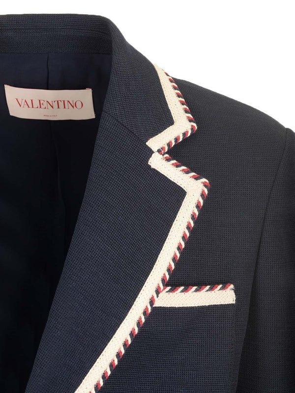 Piping Single-breasted Tailored Jacket - Image 3