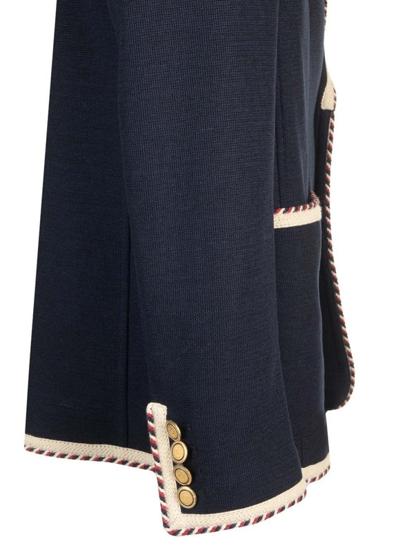 Piping Single-breasted Tailored Jacket - Image 4