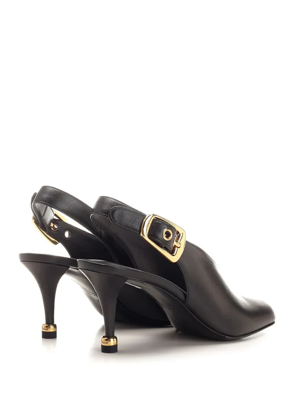 Andrea Leather Slingback Heels - Image 3