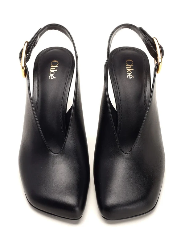 Andrea Leather Slingback Heels - Image 5