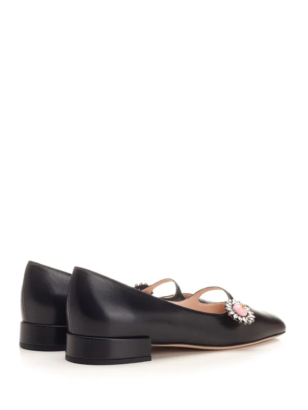 Mary Jane Leather Flat Shoes - Image 3