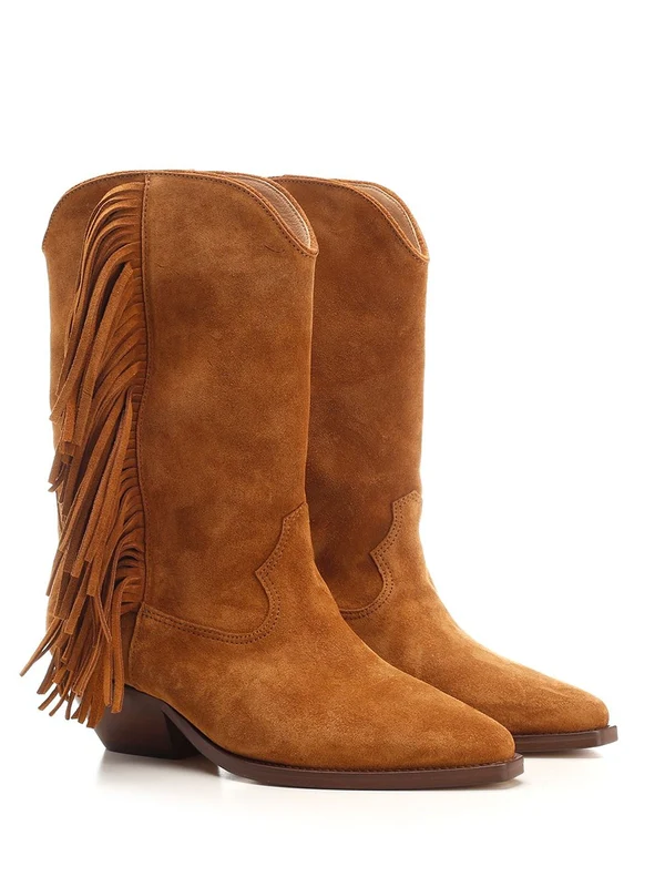 Duerto Fringe Suede Ankle Boots - Image 2