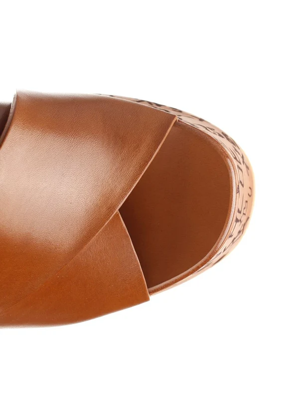 Maxime Leather Wedge Sandals - Image 4