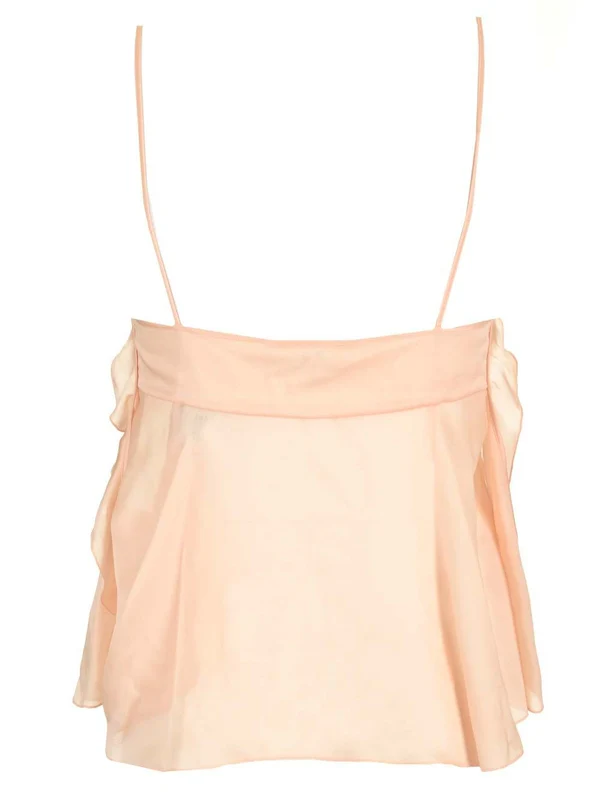 Ruffled Silk Sleeveless Top - Image 2
