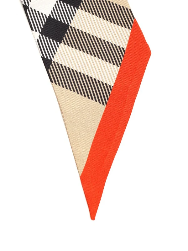 Check Pattern Silk Scarf - Image 2