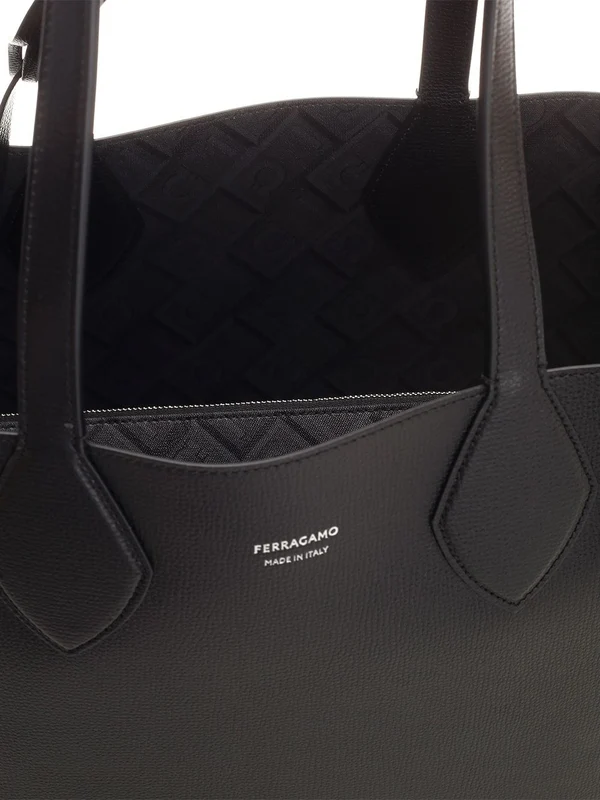 Reversible Logo Leather Tote Bag - Image 4