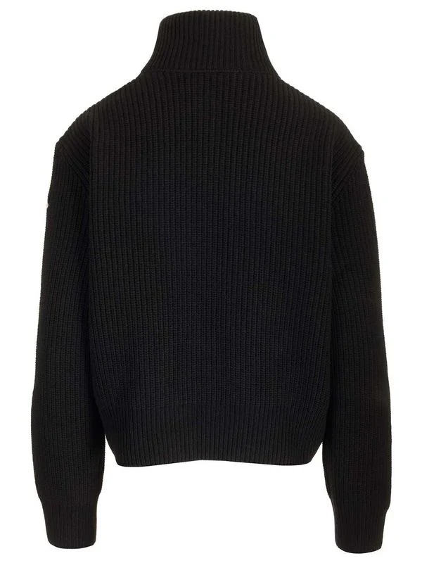 Logo Patch Knit Sleeve Padded Jacket - Image 2