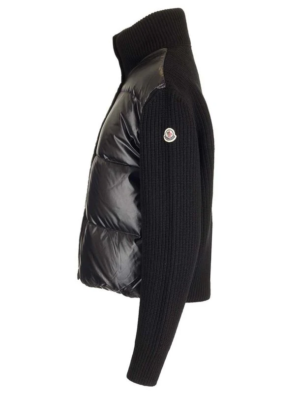 Logo Patch Knit Sleeve Padded Jacket - Image 3