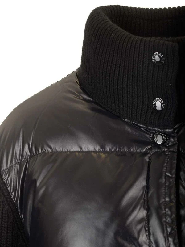 Logo Patch Knit Sleeve Padded Jacket - Image 6