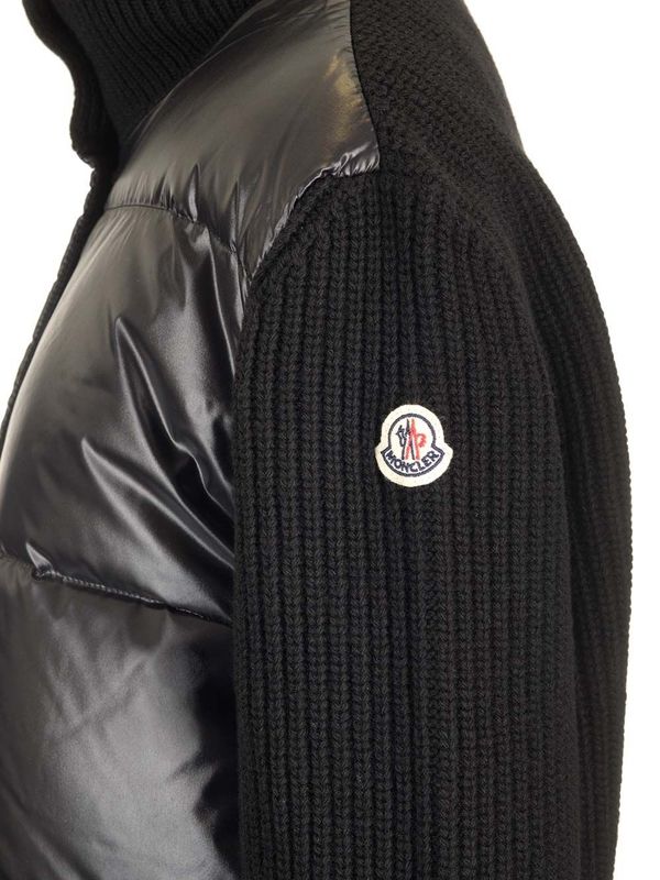 Logo Patch Knit Sleeve Padded Jacket - Image 7