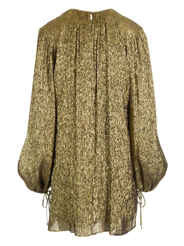 Metallic Silk Mini Dress - Image 2