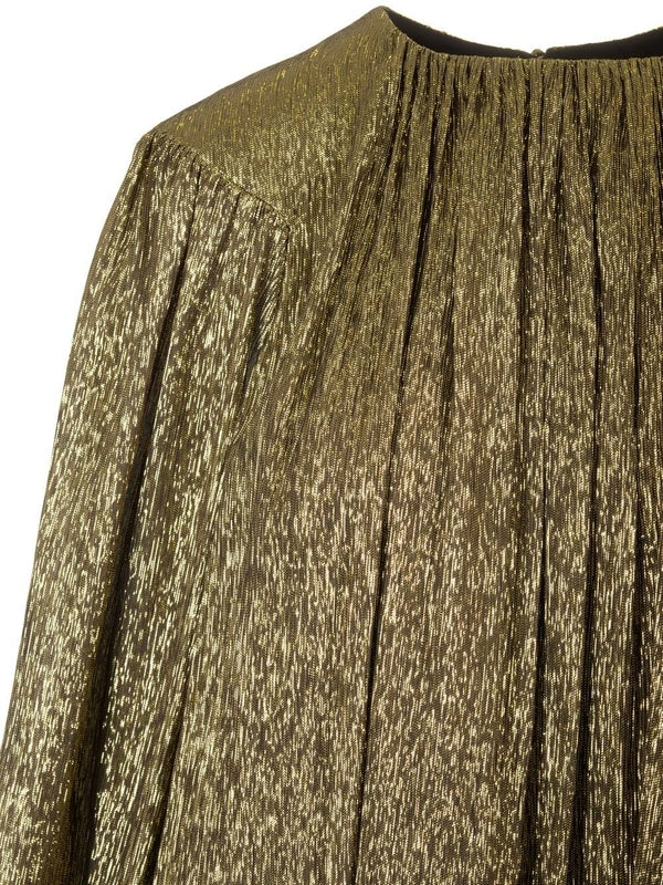 Metallic Silk Mini Dress - Image 4