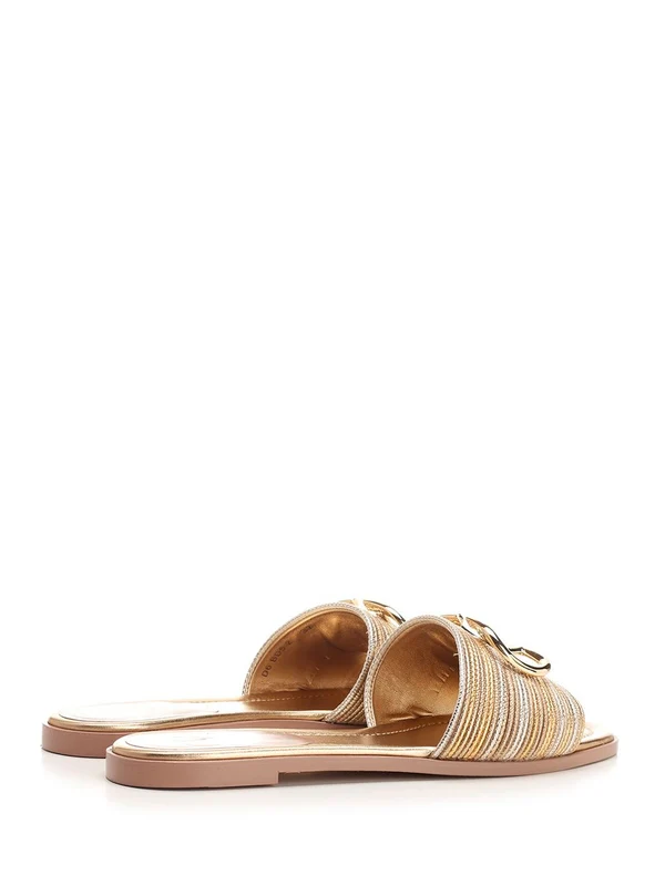 V-logo Leather Slides - Image 3
