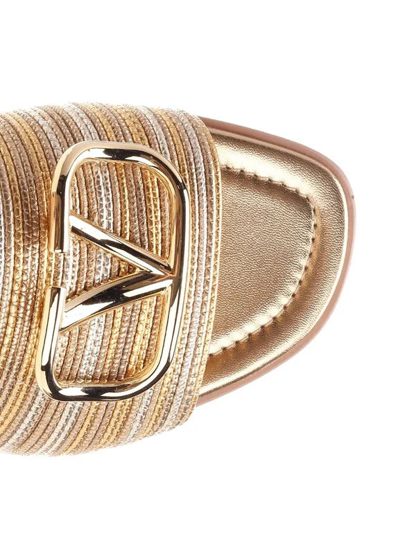 V-logo Leather Slides - Image 4